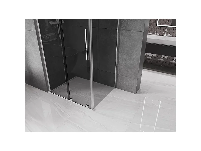 Mexen Velar L drsna tuš kabina 100 x 80 cm, grafit, krom - 871-100-080-43-01