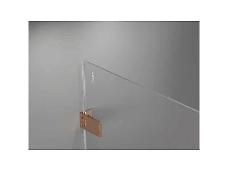 Mexen Lunar-F Duo foldbar brusekabine 95 x 75 cm, transparent, børstet kobber - 836-095L-075P-65-00