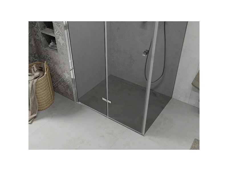 Mexen Lima foldable shower cabin 100 x 80 cm, graphite, chrome - 856-100-080-01-40