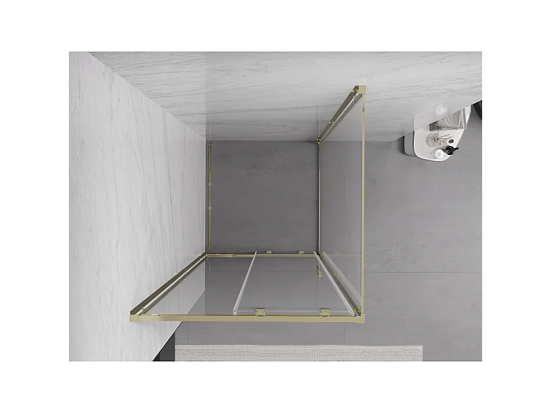 Mexen Exo Schiebeduschkabine 110 x 110 cm, transparent, gold - 8151-110-110-50-00