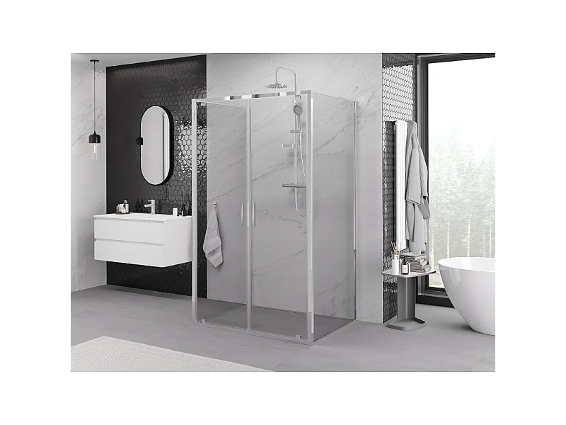 Mexen Exo-3S 3-zijdige douchecabine, 100 x 120 cm, transparant, chroom - 8182-100-120-01-00-3S
