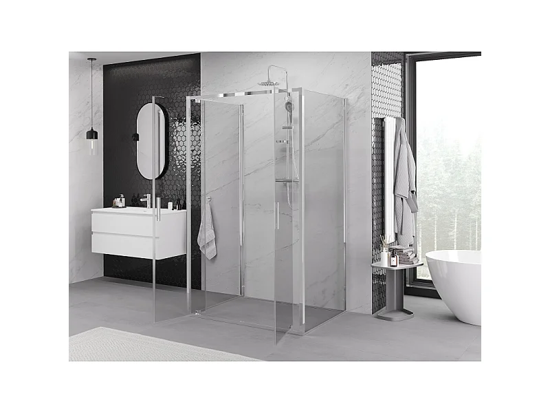 Mexen Exo-3S 3-zijdige douchecabine, 100 x 120 cm, transparant, chroom - 8182-100-120-01-00-3S