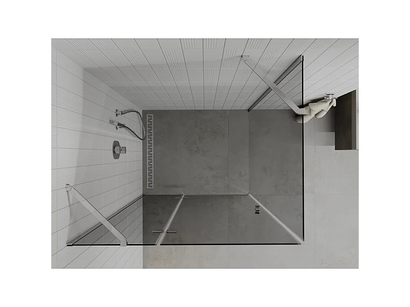Mexen Roma Duschkabine schwenkbar 80 x 90 cm, graphit, chrom - 854-080-090-01-40