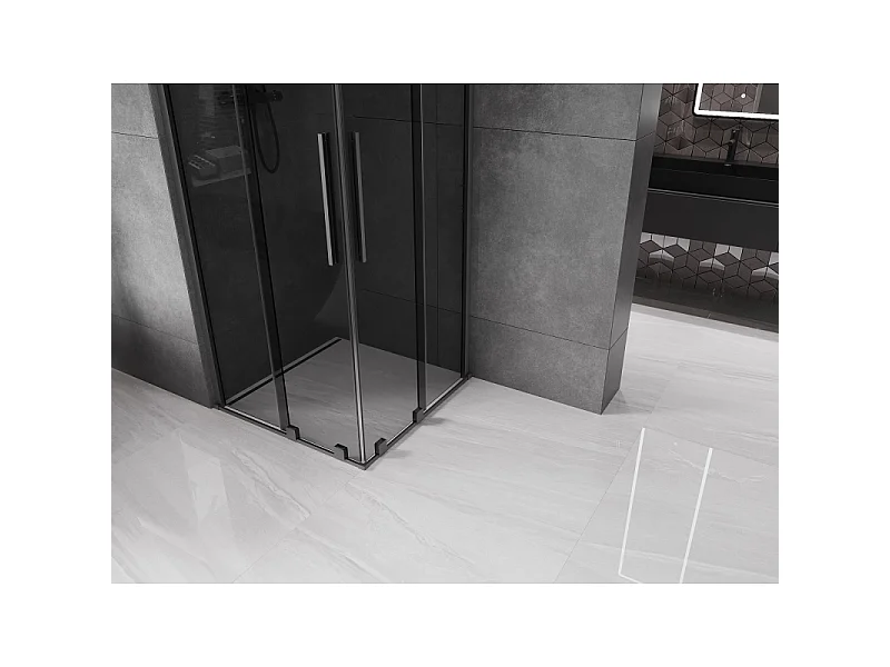 Mexen Velar Duo kabina prysznicowa rozsuwana 100 x 100 cm, grafit, gun metal - 871-100-100-42-95