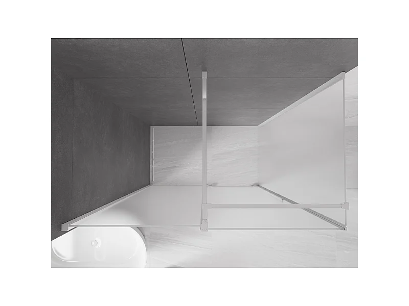 Mexen Velar schuifbare douchecabine 140 x 75 cm, matglas, chroom - 871-140-075-31-01
