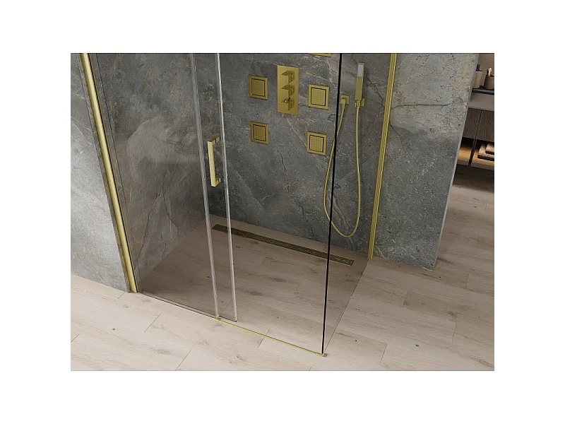 Mexen Omega cabine de douche coulissante 120 x 70 cm, transparent, dorée - 825-120-070-50-00