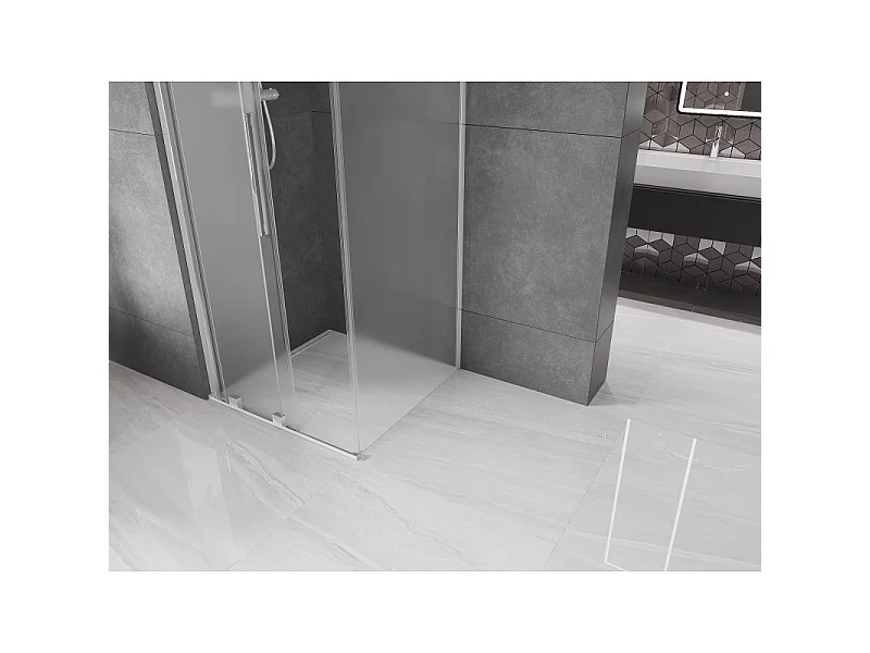 Mexen Velar cabine de douche coulissante 100 x 100 cm, givré, chromé - 871-100-100-31-01