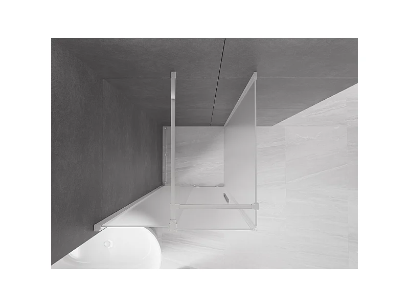 Mexen Velar cabine de douche coulissante 100 x 100 cm, givré, chromé - 871-100-100-31-01
