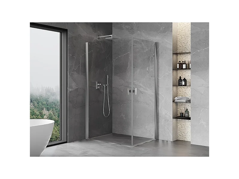 Mexen Mist-B Duo douchecabine scharnierend 90 x 85 cm, transparant, chroom - 8A2-090-085-01-00