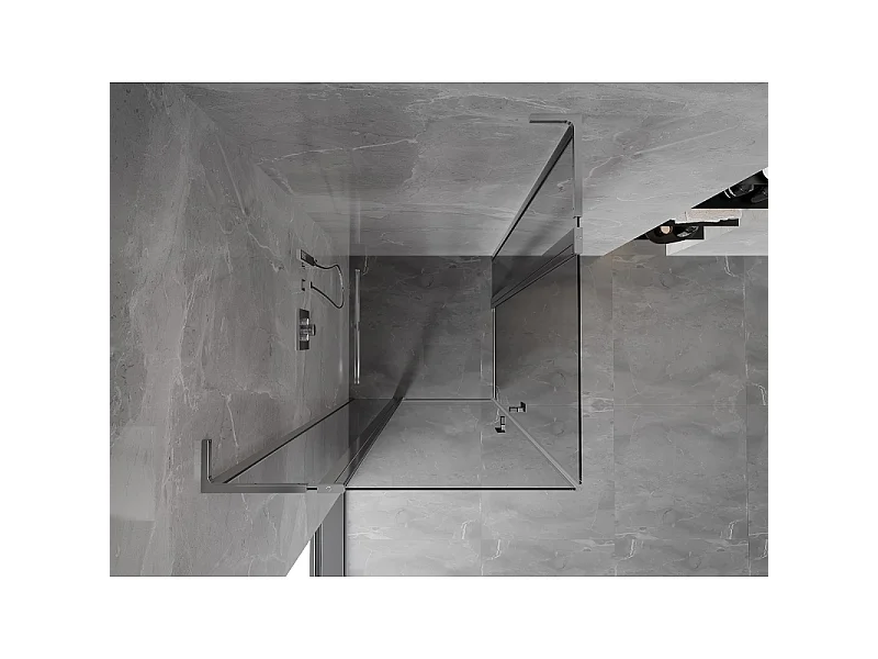 Mexen Mist L Duo douchecabine scharnierend 120 x 120 cm, transparant, chroom - 8A4L-120-120-01-00
