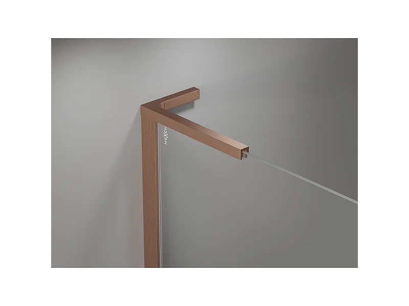 Mexen Mist-H L Duo brusekabine med højre hængslede døre 70 x 100 cm, transparent, børstet kobber - 8A5L-070L-100P-65-00