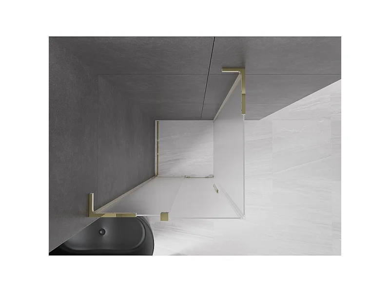 Mexen Velar L Schiebeduschkabine 100 x 100 cm, matt, gold - 871-100-100-33-50