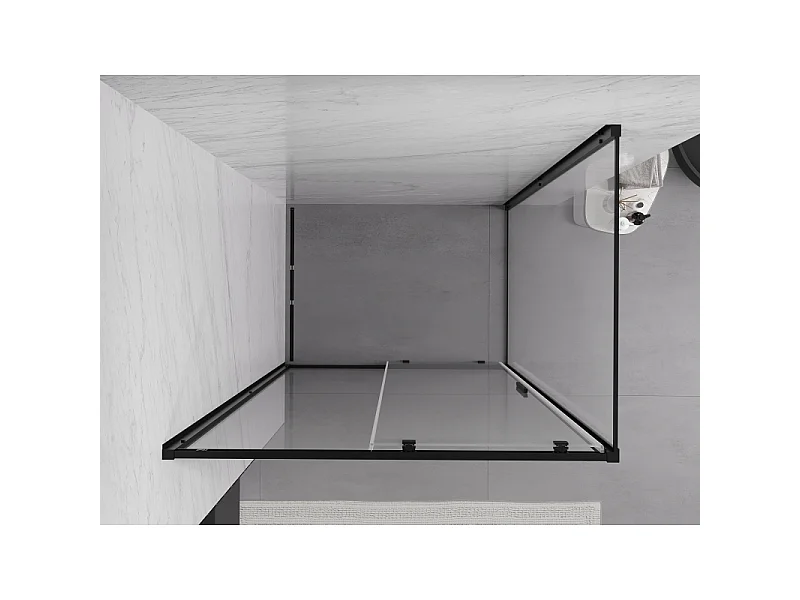 Mexen Exo Schiebeduschkabine 190 x 70 cm, transparent, schwarz - 8151-190-070-70-00