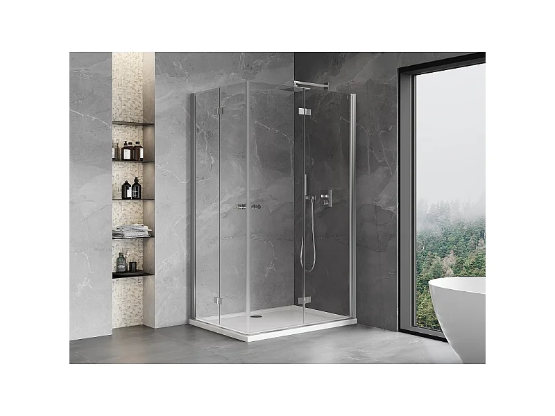 Mexen Mist-F Duo folding shower cabin 85 x 95 cm, transparent, chrome - 8A6-085L-095P-01-00