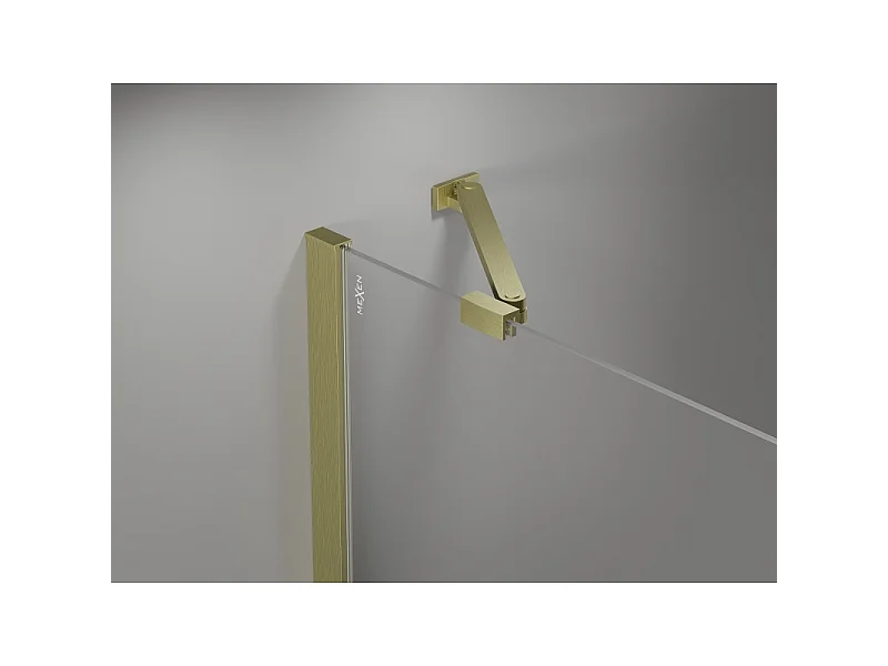 Mexen Mist Duo draaideur douchecabine 115 x 115 cm, transparant, geborsteld goud - 8A4-115-115-55-00