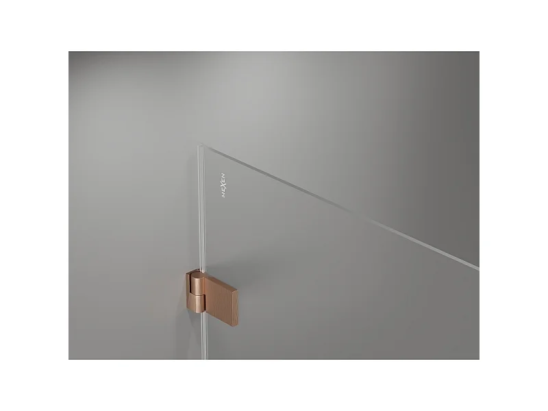 Mexen Lunar-B Duo brusekabine med drejedør 90 x 70 cm, transparent, børstet kobber - 832-090L-070P-65-00
