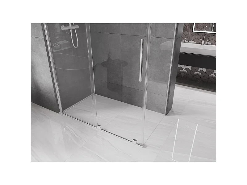 Mexen Velar cabine de douche coulissante 160 x 75 cm, transparent, chrome - 871-160-075-01-01
