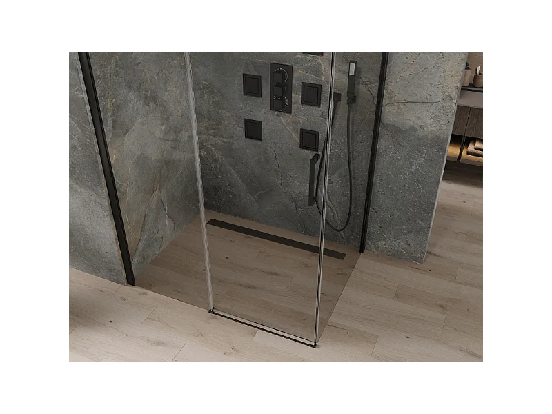 Mexen Omega kabina prysznicowa rozsuwana 120 x 100 cm, transparent, czarna - 825-120-100-70-00