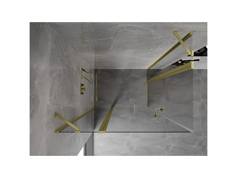 Mexen Mist Duo draaideur douchecabine 95 x 85 cm, transparant, goud geborsteld - 8A4-095-085-55-00