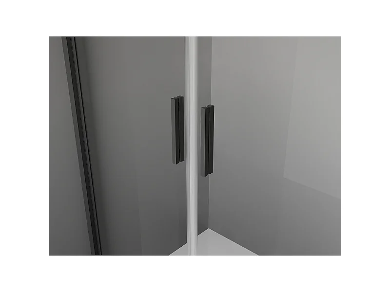 Mexen Exo draaibare douchecabine 110 x 100 cm, transparant, zwart - 8182-110-100-70-00