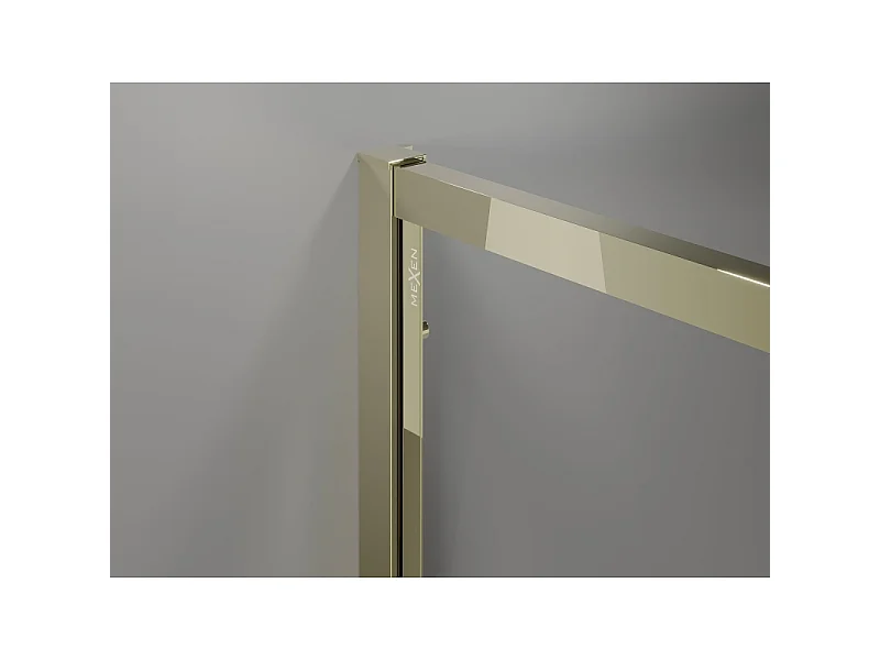 Mexen Exo-3S driehoekige douchecabine met schuifdeuren 170 x 95 cm, transparant, goud - 8152-170-095-50-00-3S