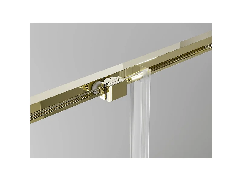 Mexen Exo-3S driehoekige douchecabine met schuifdeuren 170 x 95 cm, transparant, goud - 8152-170-095-50-00-3S