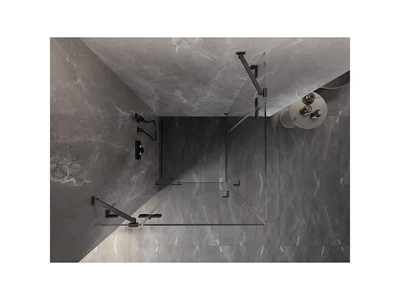 Mexen Lunar Duo cabine de douche pivotante 105 x 105 cm, transparent, gris pistolet brossé - 834-105L-105P-66-00