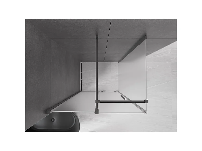 Mexen Velar shower enclosure sliding 100 x 75 cm, frosted, brushed gun gray - 871-100-075-31-66