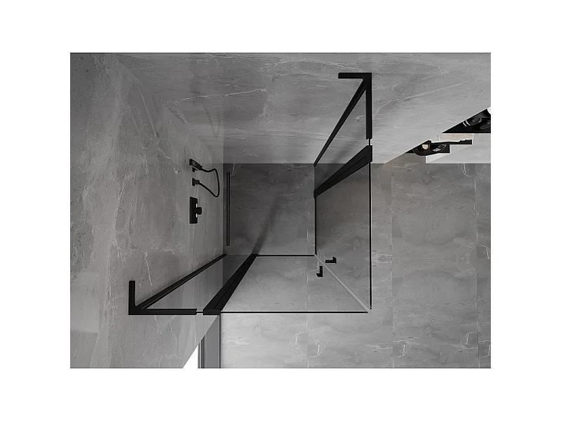 Mexen Mist L Duo kabina prysznicowa uchylna 100 x 100 cm, transparent, czarna - 8A4L-100-100-70-00