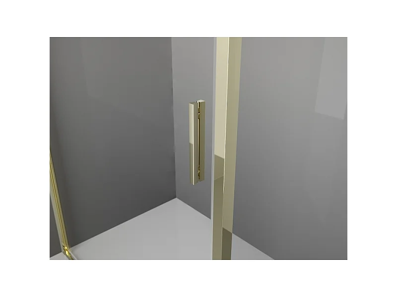 Mexen Exo-3S cabine de douche 3 parois battante 110 x 100 cm, transparente, dorée - 819-110-100-50-00-3S