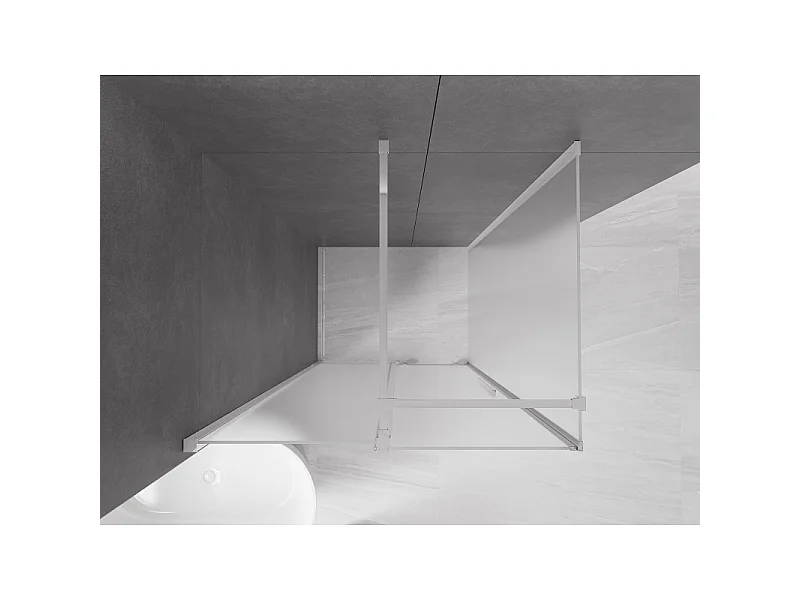 Mexen Velar cabine de douche coulissante 100 x 75 cm, givrée, chrome - 871-100-075-31-01
