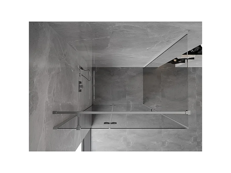 Mexen Mist-H T Leva nagibna prha, 90 x 70 cm, prosojna, krom - 8A5T-090-070-01-00-L