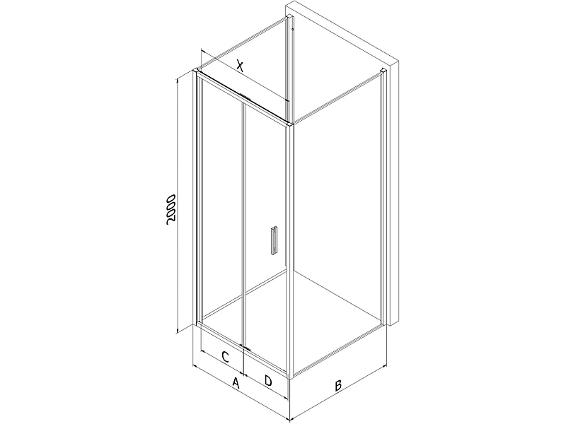 Mexen Exo-3S cabine de douche 3 parois pliante 70 x 100 cm, transparent, chrome - 816-070-100-01-00-3S