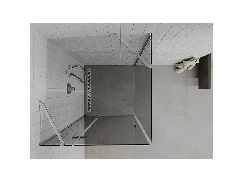 Mexen Roma Pivot-Duschkabine 70 x 70 cm, Graphit, Chrom - 854-070-070-01-40