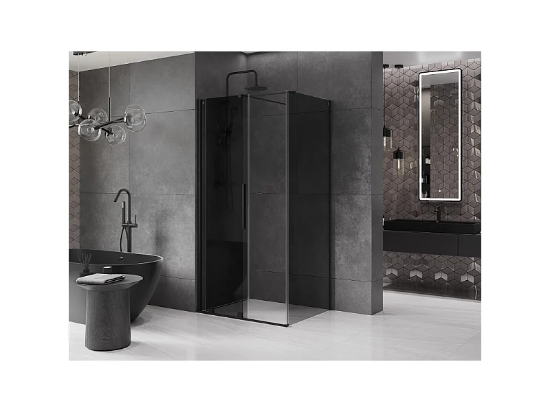 Mexen Velar schuif douchecabine 120 x 110 cm, grafiet, zwart - 871-120-110-41-70