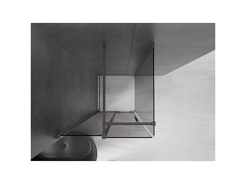 Mexen Velar Schiebeduschkabine 110 x 110 cm, Graphit, Gun Grey gebürstet - 871-110-110-41-66