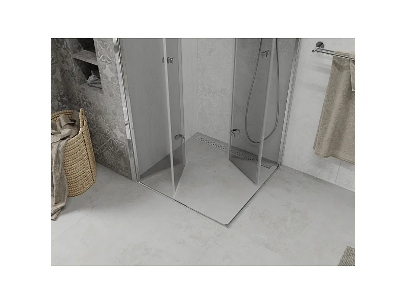 Mexen Lima Duo Folding Shower Enclosure 100 x 100 cm, Transparent, Chrome - 856-100-100-02-00