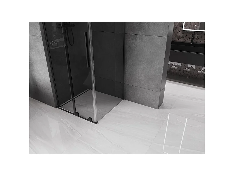 Mexen Velar L cabine de douche coulissante 110 x 110 cm, graphite, noire - 871-110-110-43-70