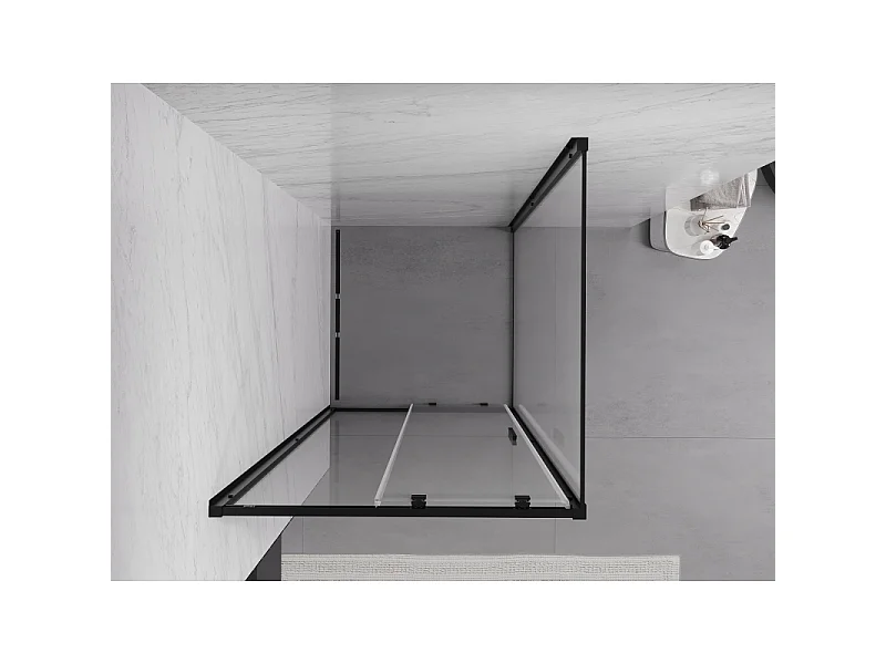Mexen Exo cabine de douche coulissante 100 x 100 cm, transparent, noire - 8151-100-100-70-00