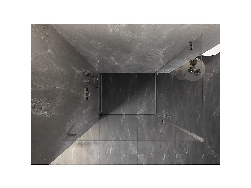 Mexen Lunar-B Duo cabina de ducha abatible 100 x 70 cm, transparente, níquel cepillado - 832-100L-070P-97-00