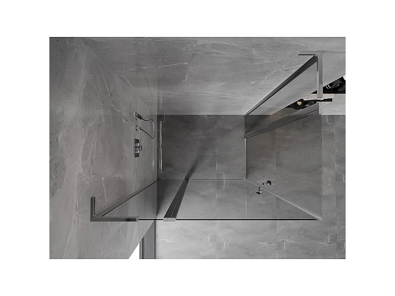 Mexen Mist L Duo draaideur douchecabine 105 x 100 cm, transparant, chroom - 8A4L-105-100-01-00