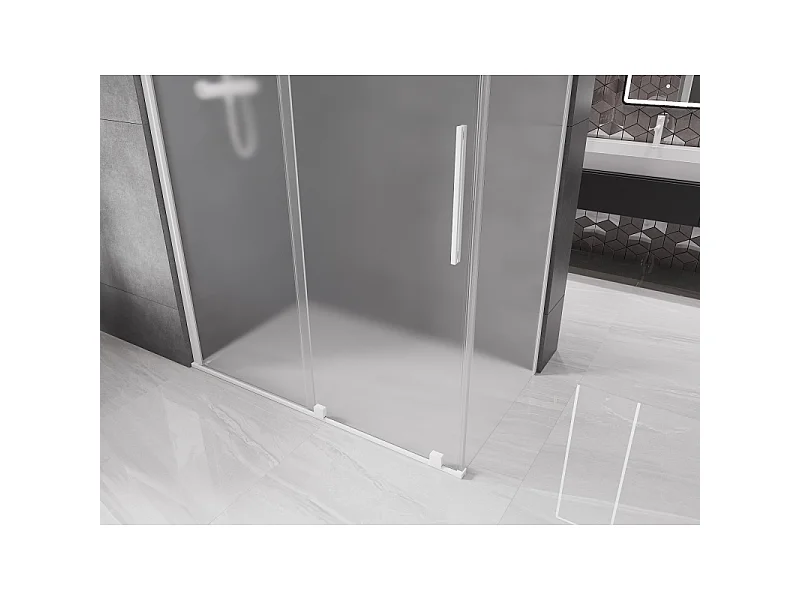 Mexen Velar schuifdouchecabine 160 x 70 cm, matglas, wit - 871-160-070-31-20