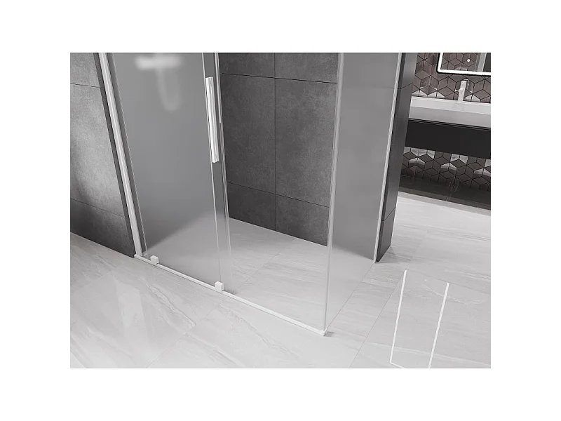 Mexen Velar schuifdouchecabine 160 x 70 cm, matglas, wit - 871-160-070-31-20