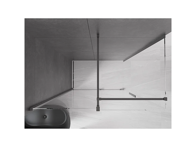 Mexen Velar cabine de douche coulissante 140 x 70 cm, transparent, gris canon brossé - 871-140-070-01-66