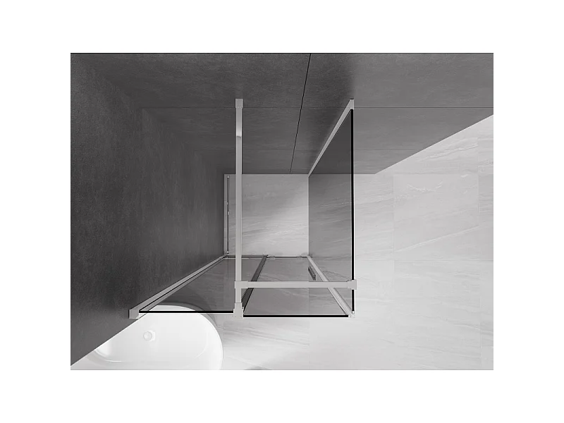 Mexen Velar douchecabine schuifdeur 110 x 110 cm, grafiet, chroom - 871-110-110-41-01
