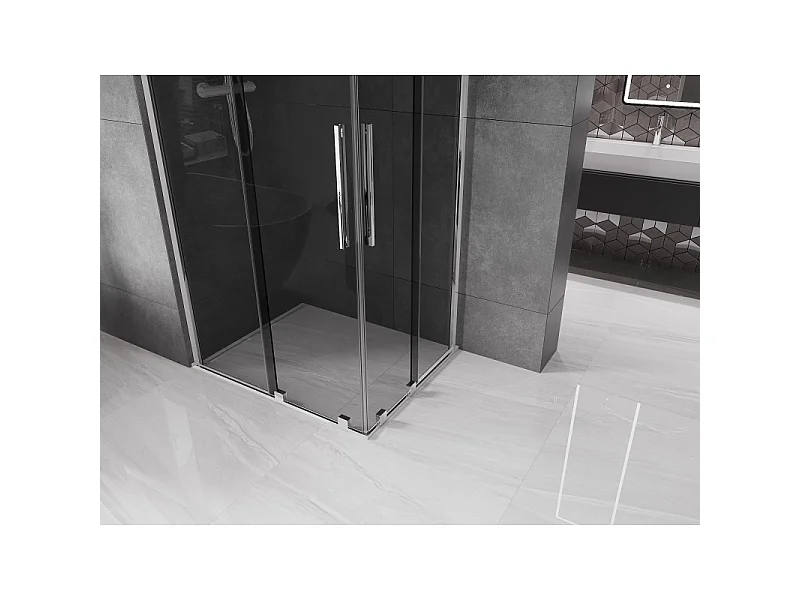 Mexen Velar Duo Schiebeduschkabine 90 x 80 cm, graphit, chrom - 871-090-080-42-01
