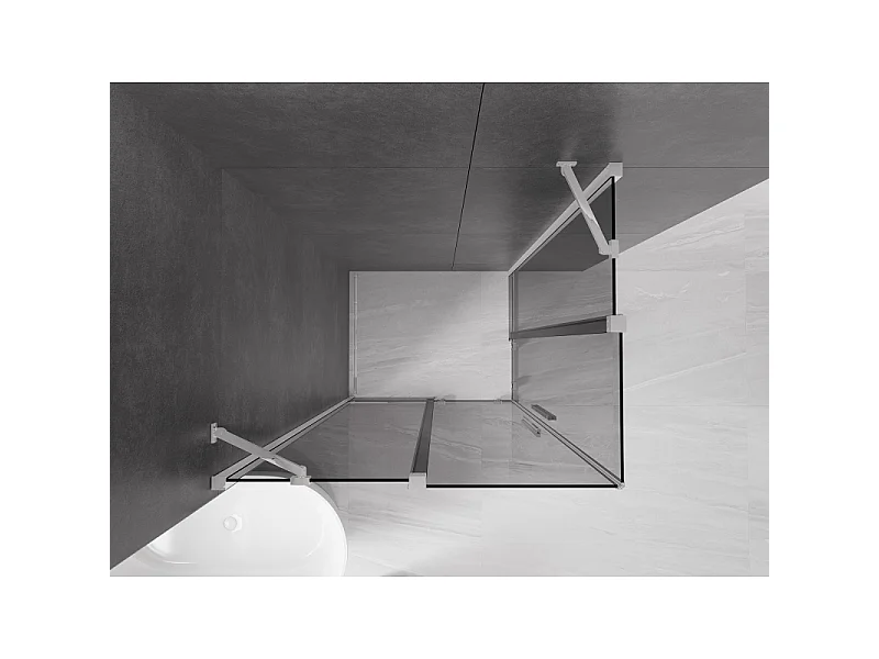 Mexen Velar Duo Schiebeduschkabine 90 x 80 cm, graphit, chrom - 871-090-080-42-01