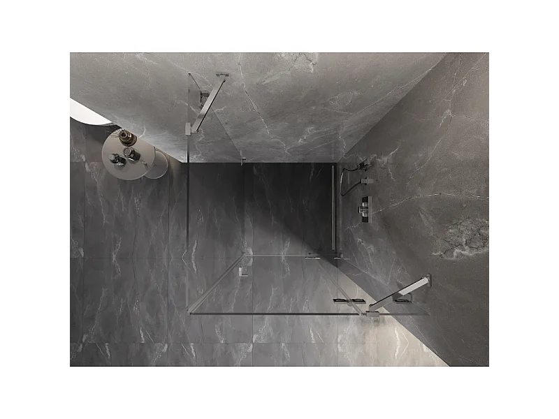 Mexen Lunar højrehængslet brusekabine 90 x 90 cm, transparent, krom - 834-090-090-01-00-P