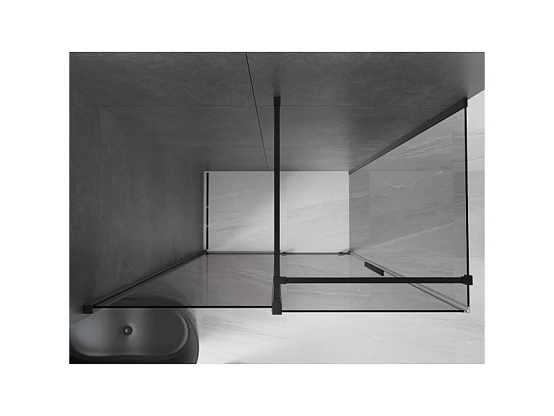 Mexen Velar Schiebeduschkabine 150 x 90 cm, Graphit, Schwarz - 871-150-090-41-70