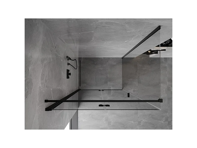 Mexen Mist-F T folding shower cabin left 70 x 85 cm, transparent, black - 8A6T-070-085-70-00-L